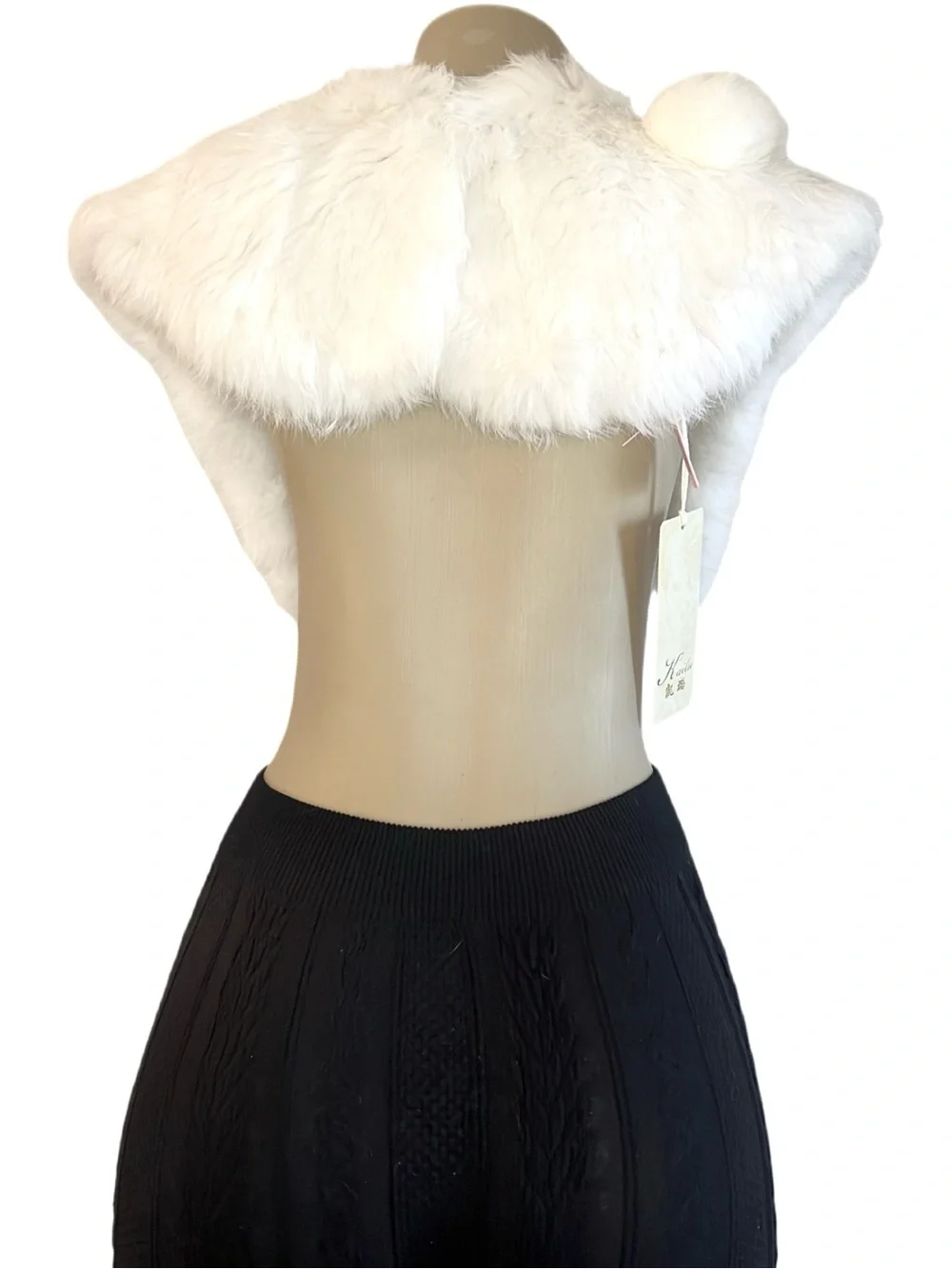 Vintage Kailu White Rabbit Fur Shawl